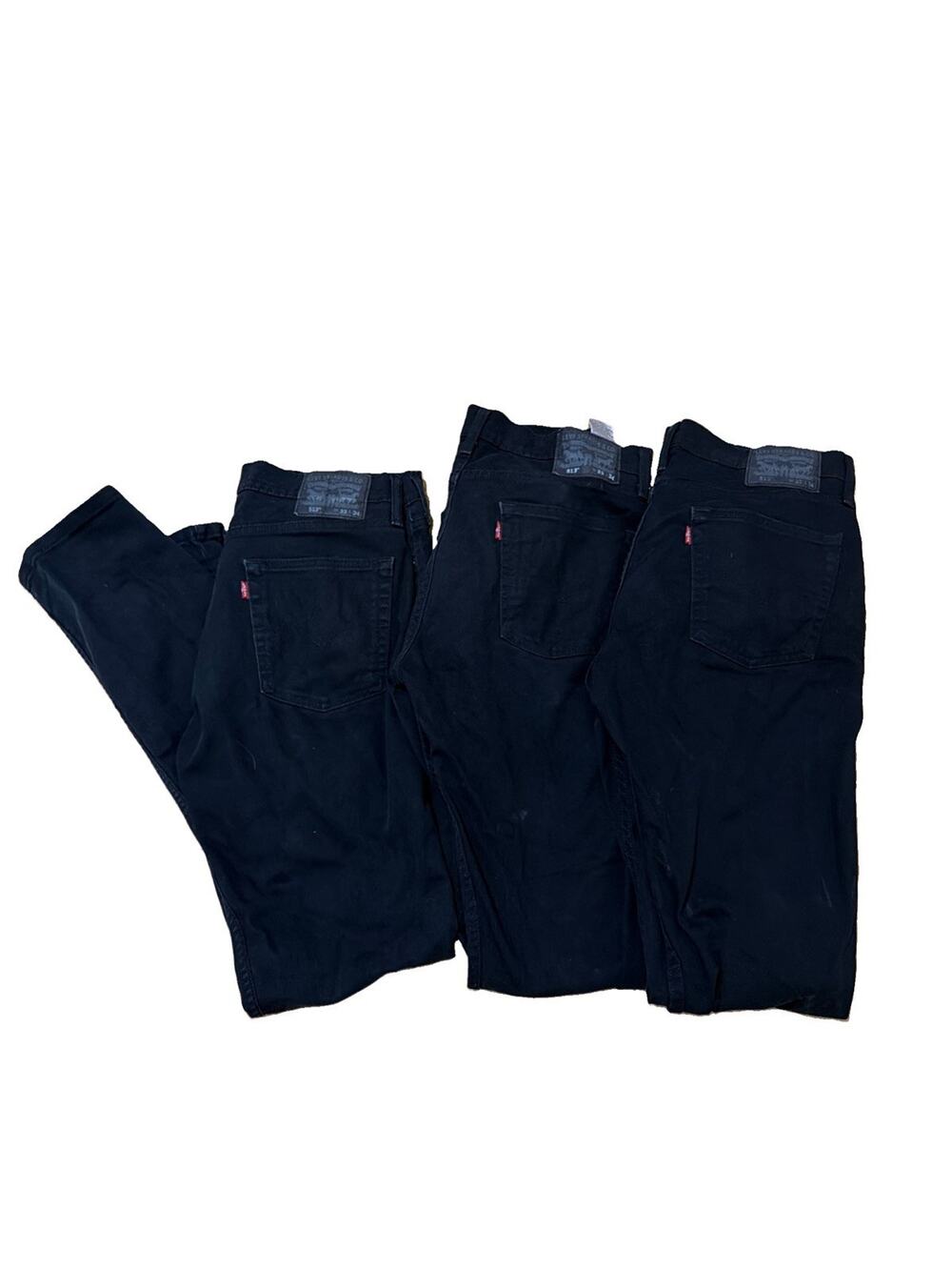 (Lot Of 3) Levis 513 Jeans Mens 33x34 Black Wash Slim Straight Denim Stretch